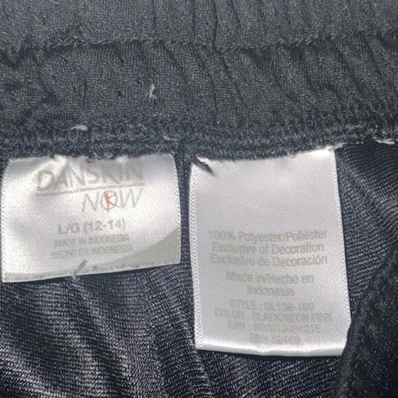 Danskin Now Womens Black Mesh Athletic Pants W/ Pink & White Stripes L/10-12 - Picture 3 of 8